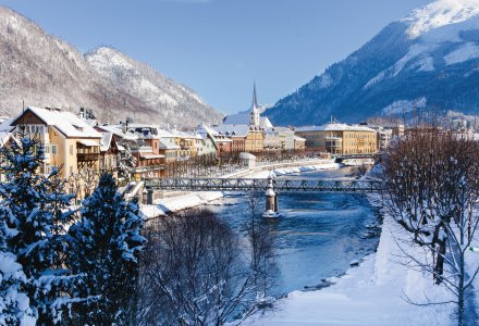 Blick auf die verschneite Esplanade von Bad Ischl © www.badischl.at, Leitner Daniel
