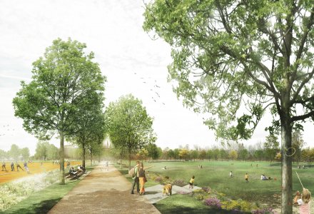 Visualisierung Landesgartenschau Ellwangen &copy; relais Landschaftsarchitekten / monokrom